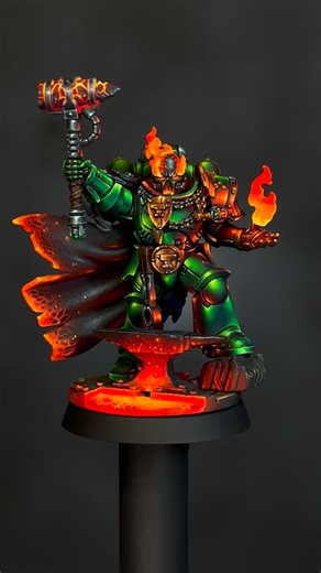 Hired Gun I Miniature Painting Studio on Instagram: "🔥🔨THE CURSED BLACKSMITH 🔨🔥 Old work on a Custom Character made with the astonishing new range of bits from @greytidestudios … THE ANVIL WARDENS! Heavily inspired in the work of @elminiaturista and his patreon tutorials!! This model has been painted with the high quality brushes from @escoda_brushes_miniatures of @escoda_brushes We can say that they are the best quality brushes we’ve worked with so far. They hold paint very well and release