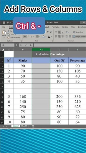 Quickly Add Rows and Columns in Excel