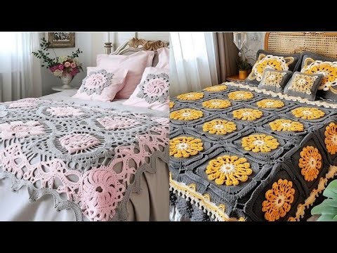 Vintage crochet bed sheets designs ideas||vintage crochet bedspread patterns