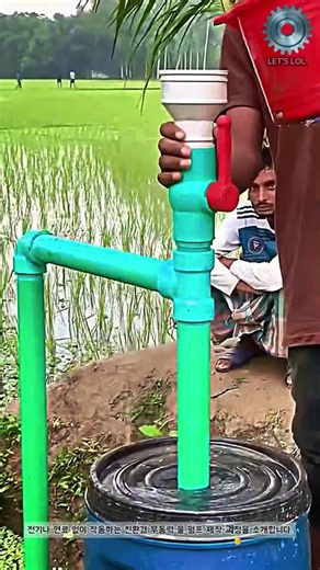 수도 연결 없이 대량의 물을 퍼 올리는 드럼통 펌프의 비밀 #worker #process #technology #homemade #garden