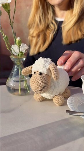 Tiny Crochet Lamb That Can Stand 🐑 #crochet#amigurumi#crochetlamb#crochetpattern