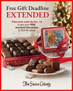 🎁 Free Gift Extended—Just for Today! Our free gift with your first order has been extended through TODAY only! https://buff.ly/QfQ1HEX | The Swiss Colony