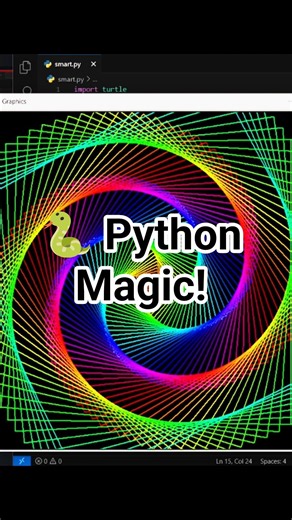 🐍 Amazing Snake Spiral Animation Using Python 🤯 #coding #python #viral #shorts