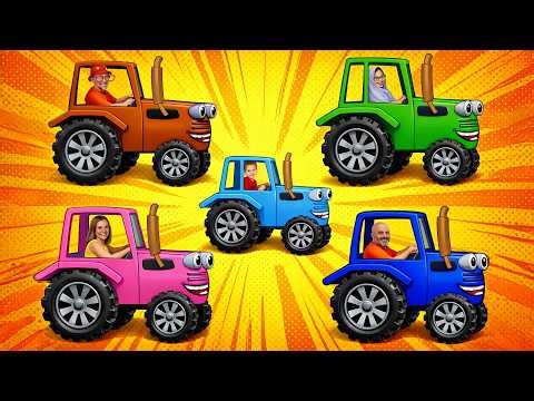 Blue Tractor Song + More Nursery Rhymes & Kids Songs | Le Le Tv