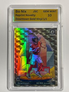 Bo Nix Downtown Gold Vinyl 1/1 Football Card Broncos (reprint) (novelty) (tribute Card) Custom Holo Label Gem Mint 10 - Etsy