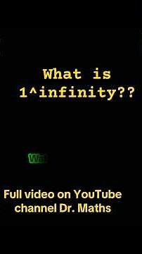 What is 1^infinity? Watch video linked in caption below to learn about this math expression #math