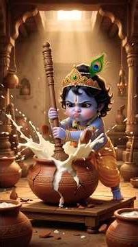 Krishna इतने नाराज़ क्यों हो गए?😨#krishna#lalla#krishnabhajan#krishnastatus#indreshji #littlekrishna