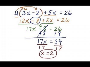 Multi Step Equations Distributive Property