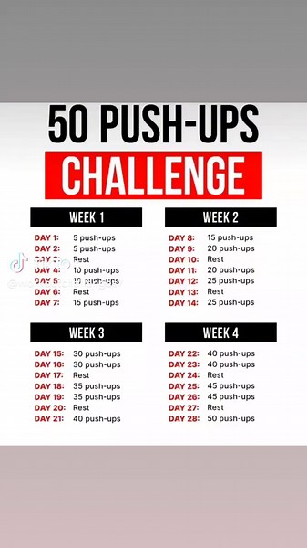 Completing Day 28 of the 50 Push-Up Challenge!