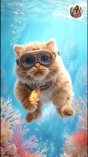 🐱 Fluffy Cat Goes Scuba Diving! | Underwater Adventure in 4K 🌊✨