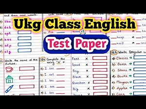 UKG English Worksheet | UKG English Question Paper | UKG English Test Paper|UKG @peehuandrudracorner