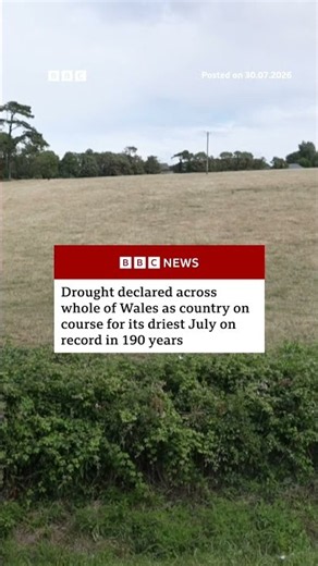 Drought declared across whole of Wales as conditions 'deteriorate'. #Wales #Weather #BBCNews