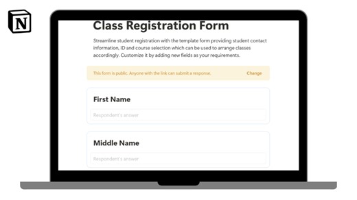 Class Registration Form