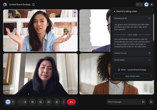 Make meetings less fatiguing & more fulfilling with the new AI Meetings and Messaging add-on for #GoogleWorkspace at $10 per user, per month: Studio look, lighting, & sound Automatic translated captions Take notes for me (in preview) #GoogleCloudNext → https://goo.gle/3xo3OV9 | Google Workspace