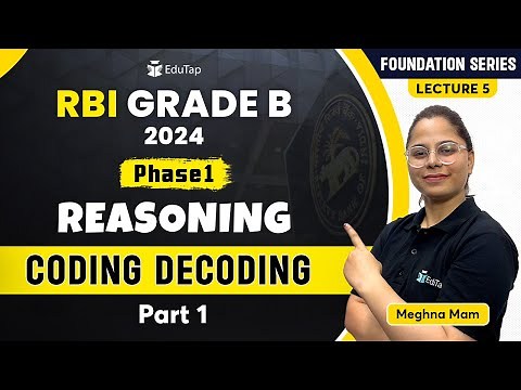 Coding & Decoding | Reasoning Classes For RBI Grade B | Important Reasoning Topics | EduTap RBI