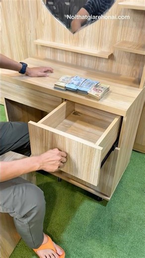 Modern Vanity Table with Concealed Storage #SecretStorage #HomeHacks #DIYProjects #ASMR