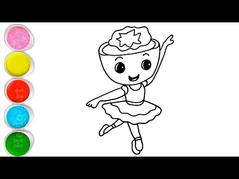 Cute Ballerina Cappuccina Drawing, Painting and Coloring For Kids and Toddlers_ Easy Drawing