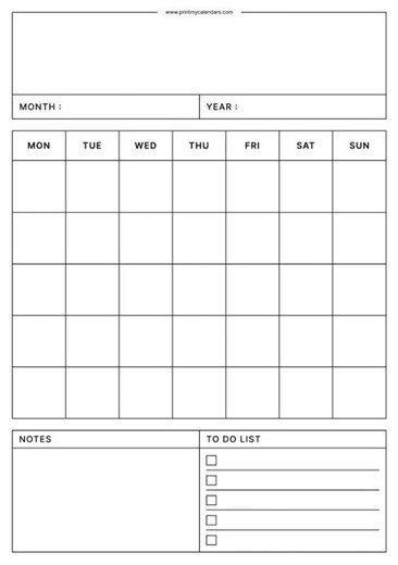 Free Blank Printable Calendar | blank monthly planner | Monthly Blank Calendar | blank calendar 2026