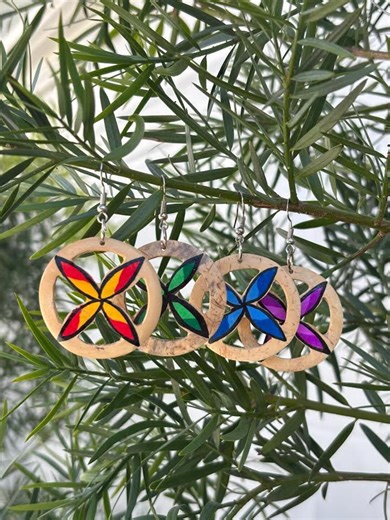 Hawaiian Design Jewelry Coconut Shell Plumeria Flower Hoop Hollow Dangle Earrings - Etsy