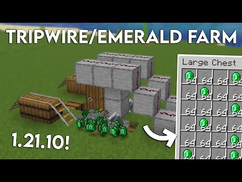 NEW UPDATED Minecraft Java 1.21.10 TRIPWIRE EMERALD FARM TUTORIAL