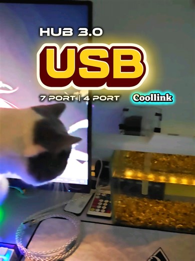 Chân ái cho góc setup mà nhiều đèn màu mè như tôi , cần có 1 cổng hub như này ✨ #hub #usb #setup #tienich #tiensandotot