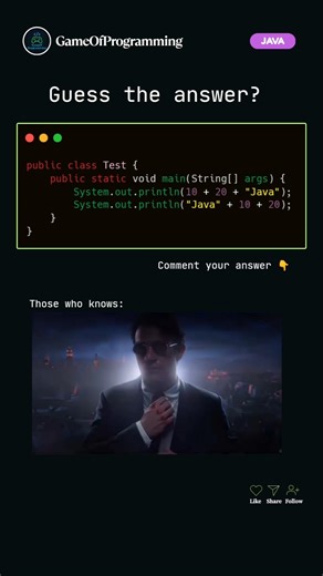 Guess the Answer ❔ #coding #programming #java #webdesign #music #learning