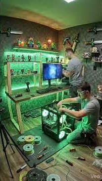I Built the Ultimate Minecraft Gaming Room Setup! 💚🔥 #minecraft #gamingroom #setup