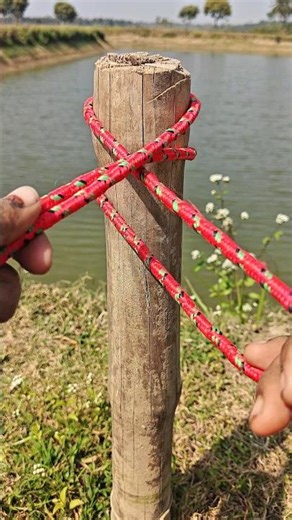 Clove Hitch Knot 🔥 Strong Rope Tie to a Wooden Post