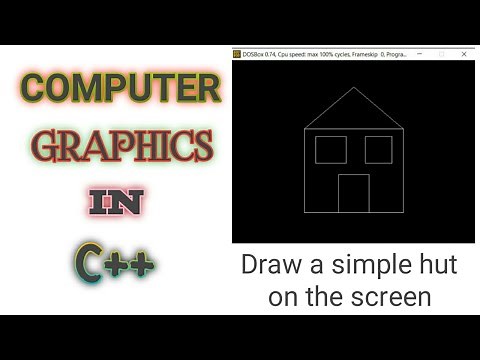 Draw a simple hut on the screen. | Draw a simple hut on the screen in computer graphics