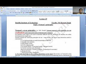 Lecture 25 Norman’s seven principles