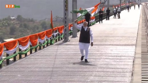 The Hon’ble PM Shri Narendra Modi ji today inaugurated the Chenab Bridge in Jammu & Kashmir, the world’s highest railway bridge, marking a historic milestone in India's infrastructure development. | Harsh Sanghavi