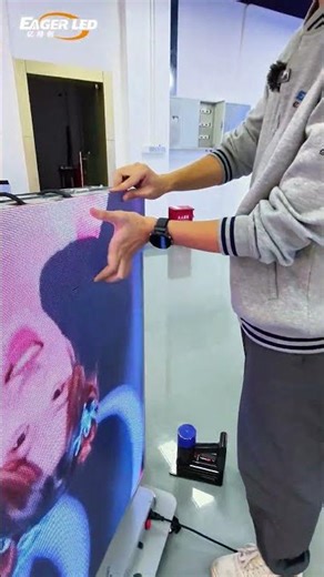 Modular design, easy maintenance, foldable poster screen!#ledscreen #ledvideowall #eagerled