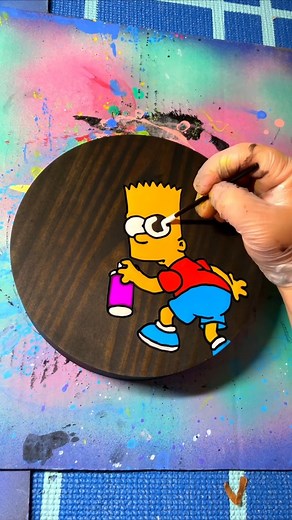 Satisfying paint, Bart Simpson #asmr #satisfying #relaxing #foryou #painting #paint #asmrvideo | Art Painting