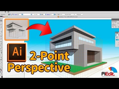 How to Draw a House in 2-Point Perspective | Adobe Illustrator || PiEdit