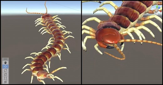 This Great 3D Centipede Model Has Physics-Based Animations