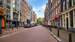 Walking through Amsterdam in spring