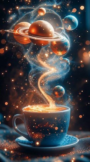 Cosmic Coffee Break 🪐 | Hypnotic Galactic Cup Animation | Relaxing Visuals