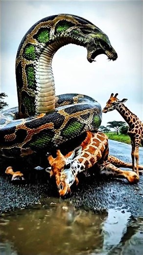 Giant Python Attacks Giraffe — What Happens Next..😱 #animalrescue