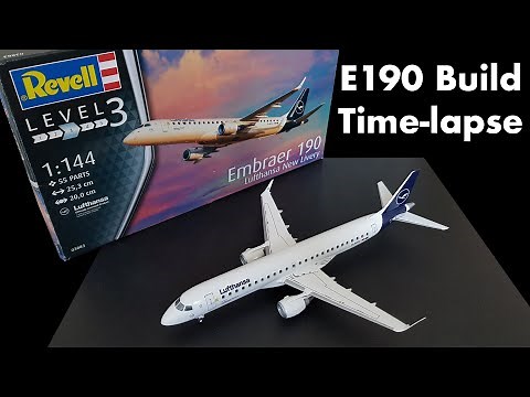 Revell Embraer 190 Lufthansa Time-lapse Build (Plane Model 1/144 Scale)