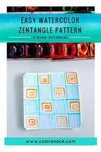 Watercolor Zentangle - Easy Pattern - 5 Minute Tutorial
