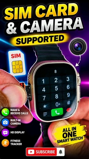 🔥 Sim Card Smart Watch Review 😍 Calling, Internet, Camera & Best Smart Watch #tech #shorts