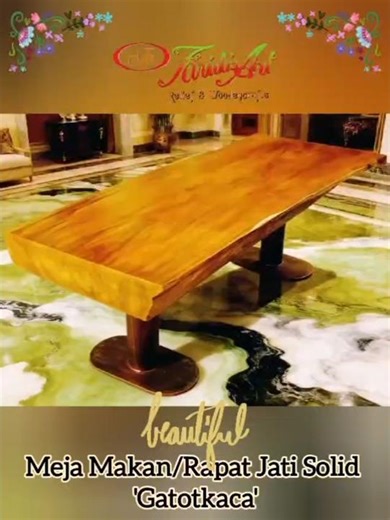 Furniture Kayu Jati Solid Meja Makan/Rapat Model Gatotkoco 1