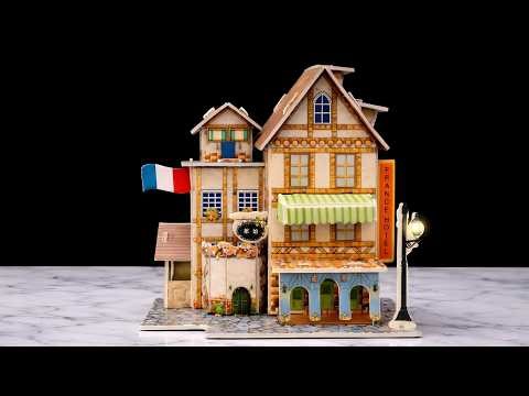 DIY Miniature France Hotel Dollhouse Build | Step by Step Mini House Assembly