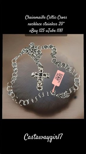 CHAINMAILLE CELTIC INSPIRED CROSS NECKLACE STAINLESS 20”-read description box