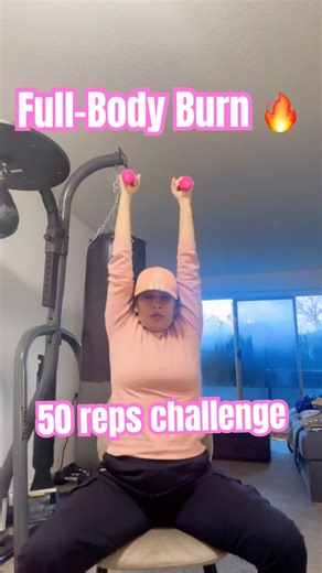 Seated Full-Body Chair Workout | Arms + Legs Together | 50 Reps🔥#trending #homeworkout #weightloss
