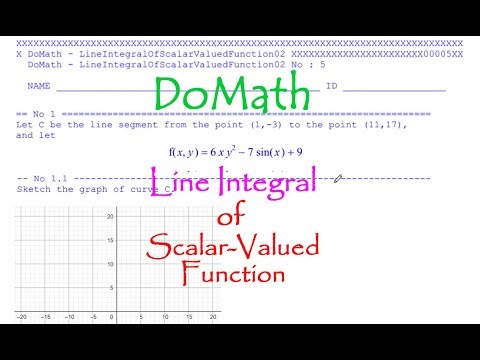 DoMath-Calculus : Line Integral of Scalar-Valued Function 02 No5.1