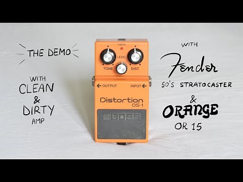 Boss DS 1 - Distortion pedal demo with clean and dirty amp