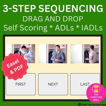 3 Step Sequencing Task Pictures- ADLs, IADLs, Life Skills- Adult Speech Therapy