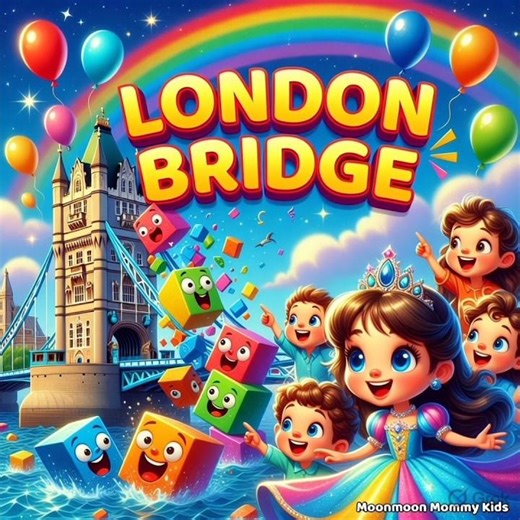 London Bridge Is Falling Down | Famous Nursery Rhyme for Kids |8D Cartoon Song | Moonmoon Mommy Kids