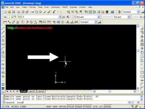 AutoCAD Tutorial Arrow with Polyline